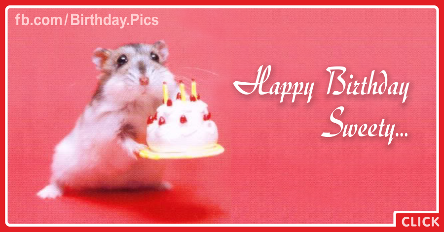 Cute Mouse Cake Happy Birthday Card for celebrating