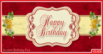 Elegant Design Red Happy Birthday Card