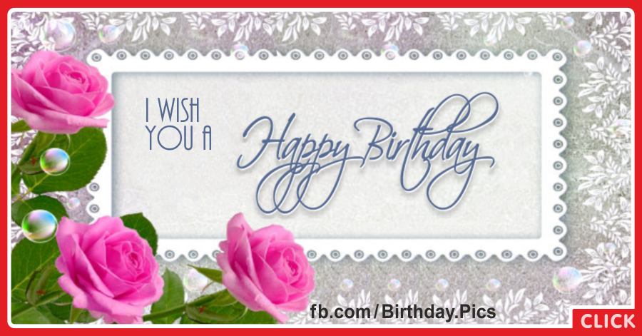Elegant Pink Roses Happy Birthday Card for celebrating
