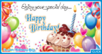 Enjoy Colorful Cupcake Happy Birthday Card