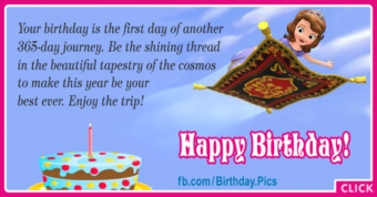 Flying Carpet Journey Happy Birthday Card