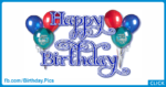 Glitter Blue Happy Birthday Card