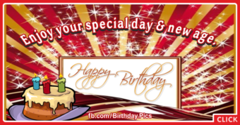 Gold Maroon Happy Birthday Card