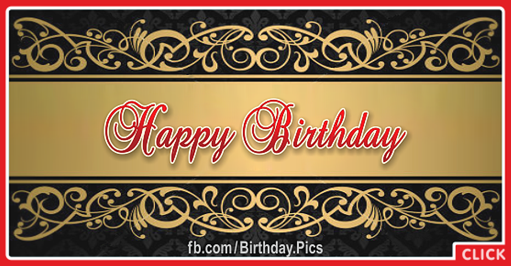 Gold Ornamental Motifs Happy Birthday Card for celebrating