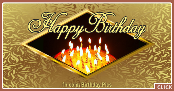 Gold Plate Diamond Window Happy Birthday Card for celebrating