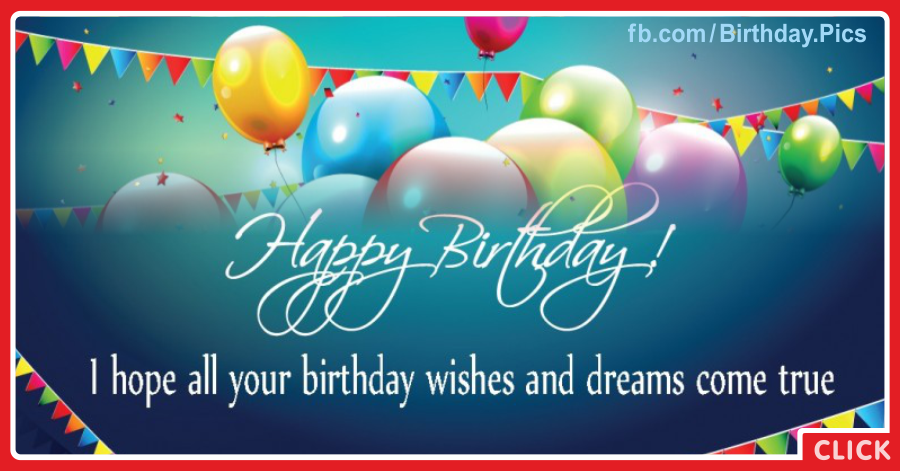 Green Balloons Happy Birthday Card for celebrating