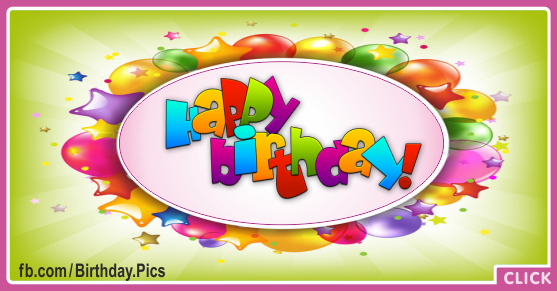 Green Circle Balloons Happy Birthday Card for celebrating
