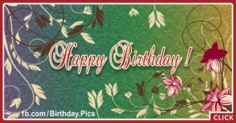 Green Old Style Happy Birthday Card