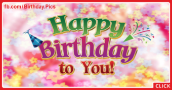 Green Purple 3D Happy Birthday Card
