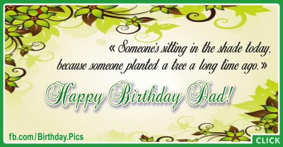 Green Tree Happy Birthday Dad Card for celebrating