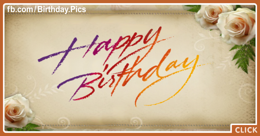 Hand Writing On Beige Happy Birthday Card for celebrating