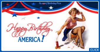 Happy 4th July Birthday America card 17