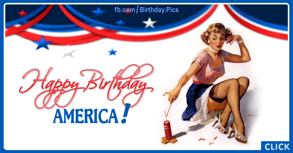 Happy 4th July Birthday America Card 17 for celebrating