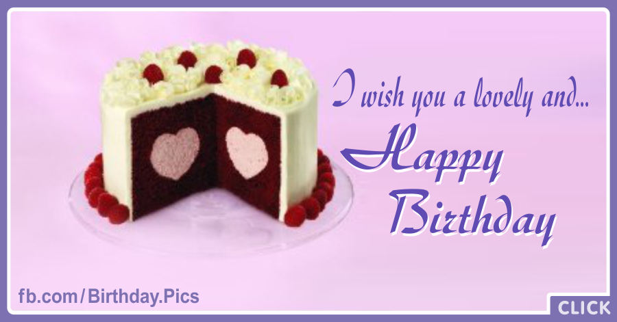 Heart In Cake Happy Birthday Card for celebrating