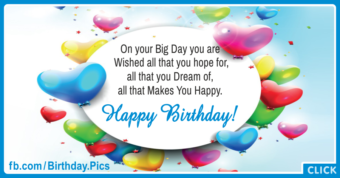 Heart Shaped Balloons Circle Happy Birthday Card