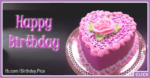 Heart Shaped Pink Cake Happy Birthday Card