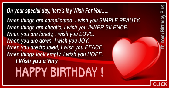 Happy Birthday Card With Big Red Heart To You for celebrating