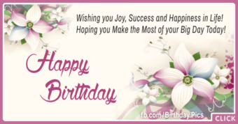 Joy Success Happiness Happy Birthday Card