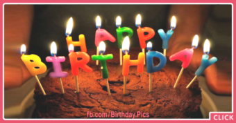 Letter Candles Cake Happy Birthday Card