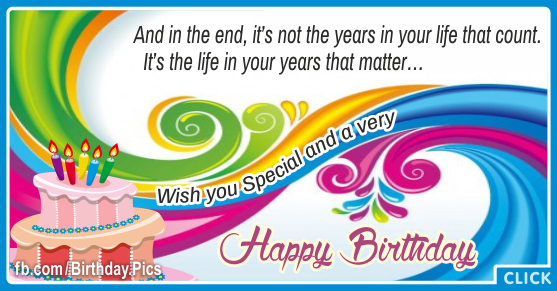 Life In Your Years Happy Birthday Card for celebrating