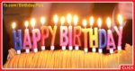Lighted Candles Happy Birthday Card