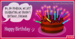 Many Candles Cake Purple Happy Birthday Card