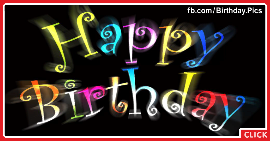 Neon Letters On Black Happy Birthday Card for celebrating