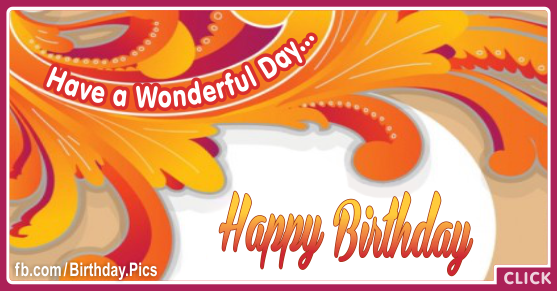 Orange Leaves Stylish Happy Birthday Card for celebrating