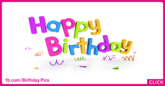 Pastel 3D Letters Happy Birthday Card