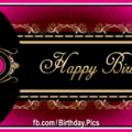 Pink And Black Happy Birthday Card