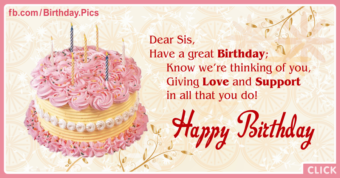 Pink Cake On Yellow Happy Birthday Card