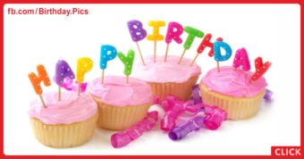 Pink Cupcakes Happy Birthday Card