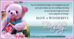Pink Teddy Bear Happy Birthday Card