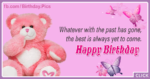 Pink Teddy Pinky Happy Birthday Card