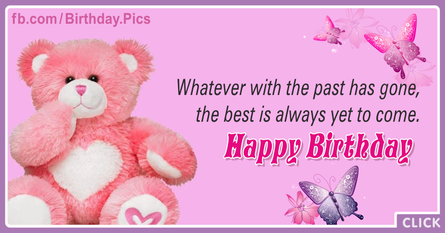 Pink Teddy Pinky Happy Birthday Card for celebrating
