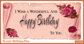 Pinky Rolled Paper Happy Birthday Card