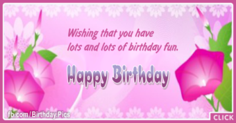 Pinky Vine Flowers Happy Birthday Card