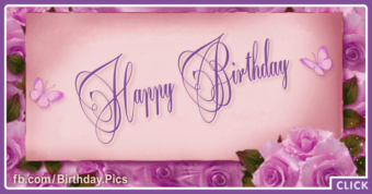 Pinky Vintage Happy Birthday Card