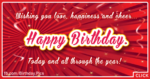 Red Ribbons And Confetti Birthday Card