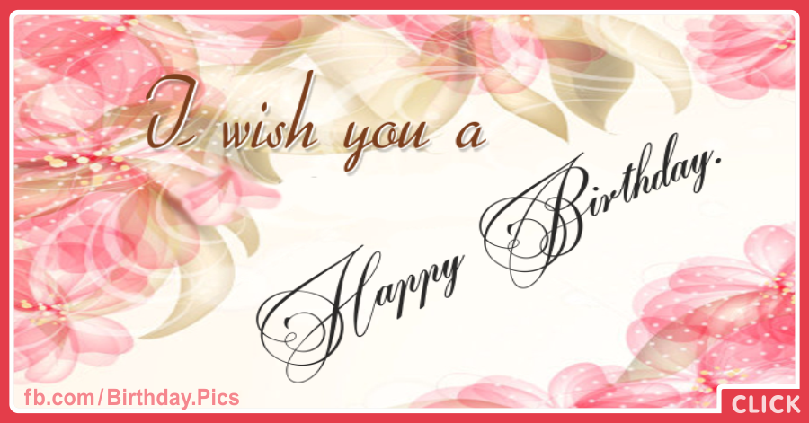 Romantic Pink Flowers Happy Birthday Card for celebrating