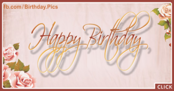 Vintage Style Brown Happy Birthday Card