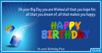 Your Big Day Happy Birthday Card
