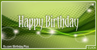 Abstract Bubbles Green Happy Birthday Card