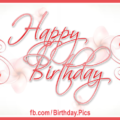 Abstract Flowers Pink Happy Birthday Card