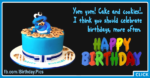 Baby Cookie Monster Cake Happy Birthday Card