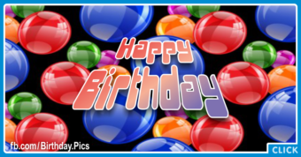 Bright Colored Balloons Happy Birthday Card