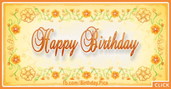 Bright Yellow Flowers Happy Birthday Card