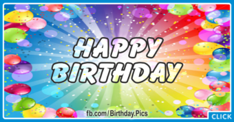Bursts Balloons Happy Birthday Card
