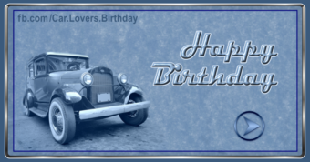 Classic Automobile Blue Birthday Card