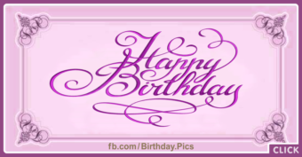 Classic Calligraphic Pink Happy Birthday Card
